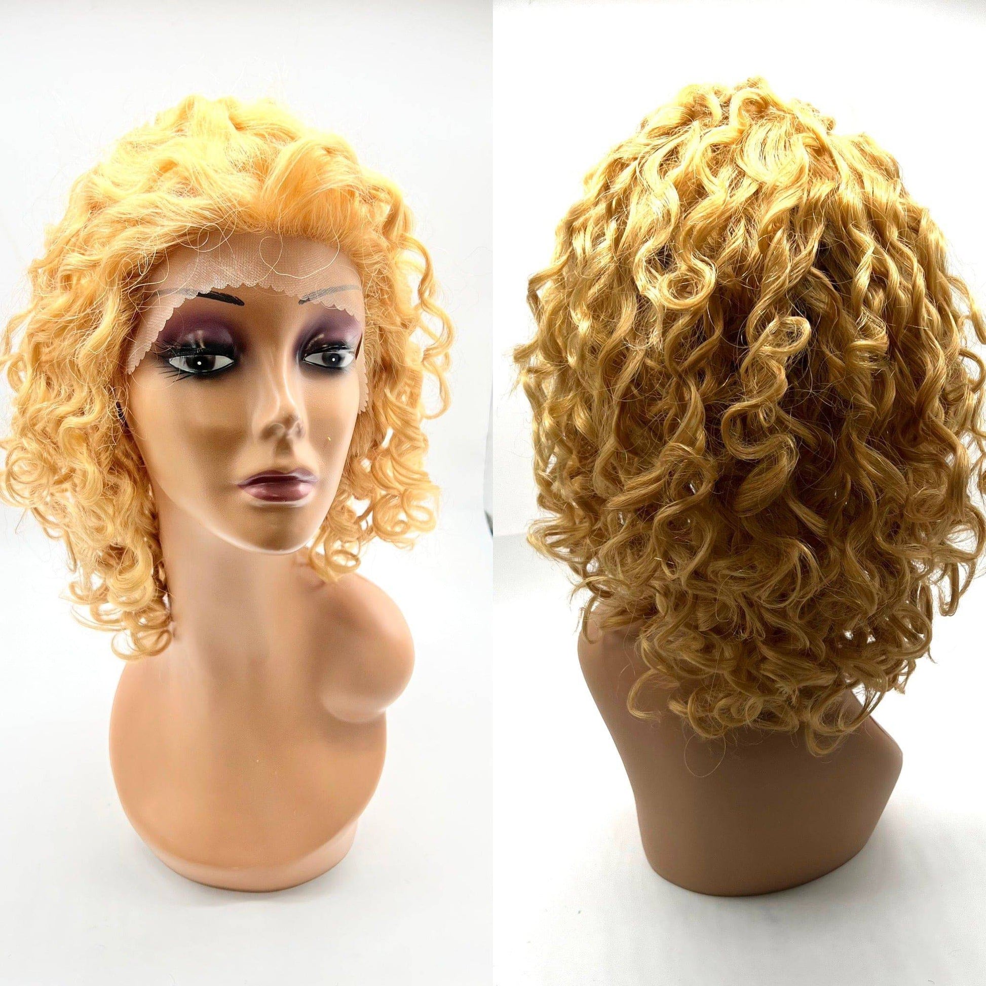 Remy Human Hair Lace Front Wig '500' (curly) 15" long - VIP Extensions