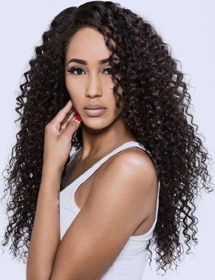 RIO Full Lace Human Hair Wig Bohemian Natural Black - 14'' 18" - VIP Extensions