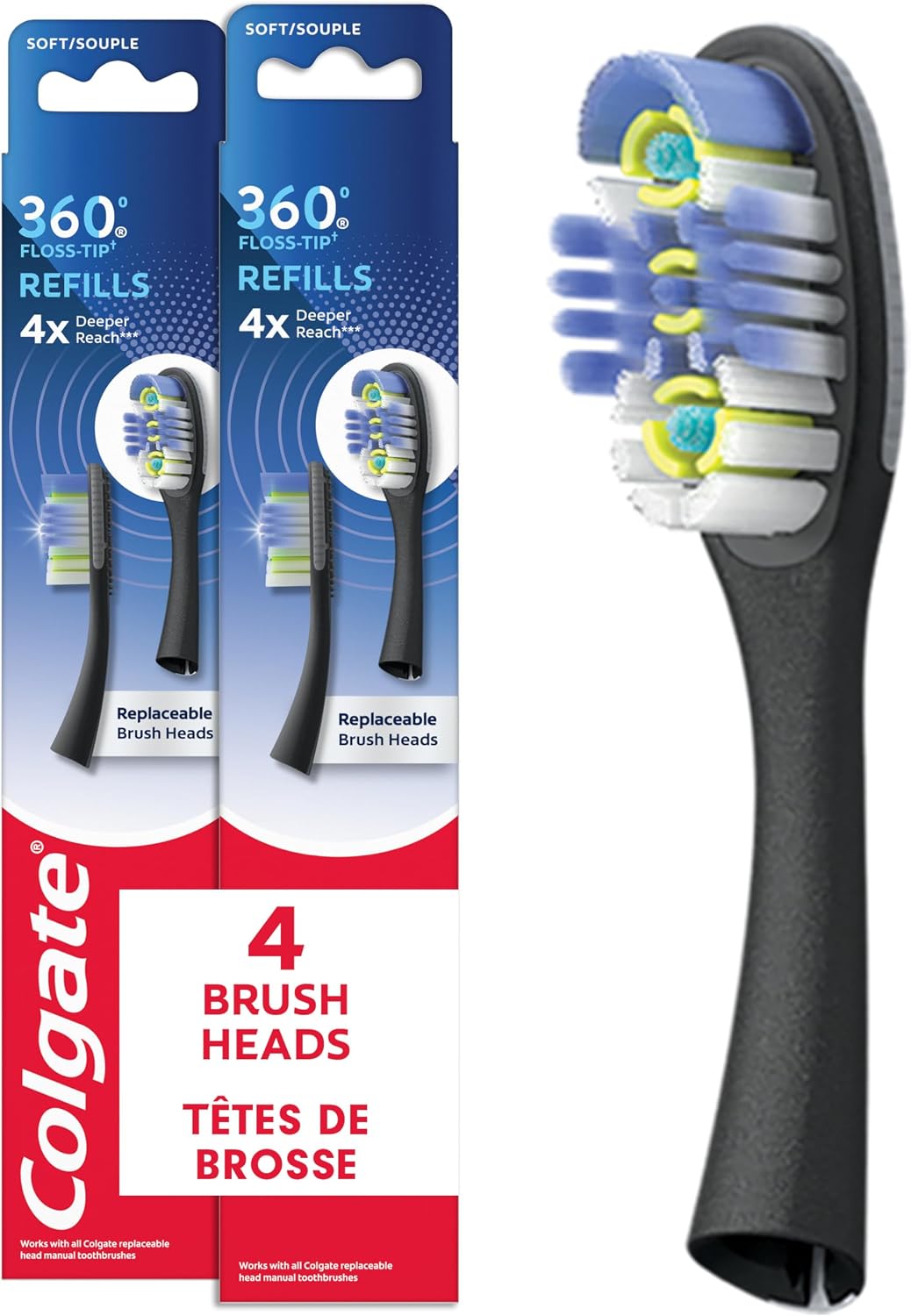 Colgate Keep Deep Clean Floss-Tip Replacement Brush Heads - 4 Count