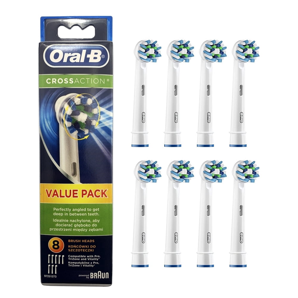 Oral-B CrossAction Replacement Brush Heads, 8 Count