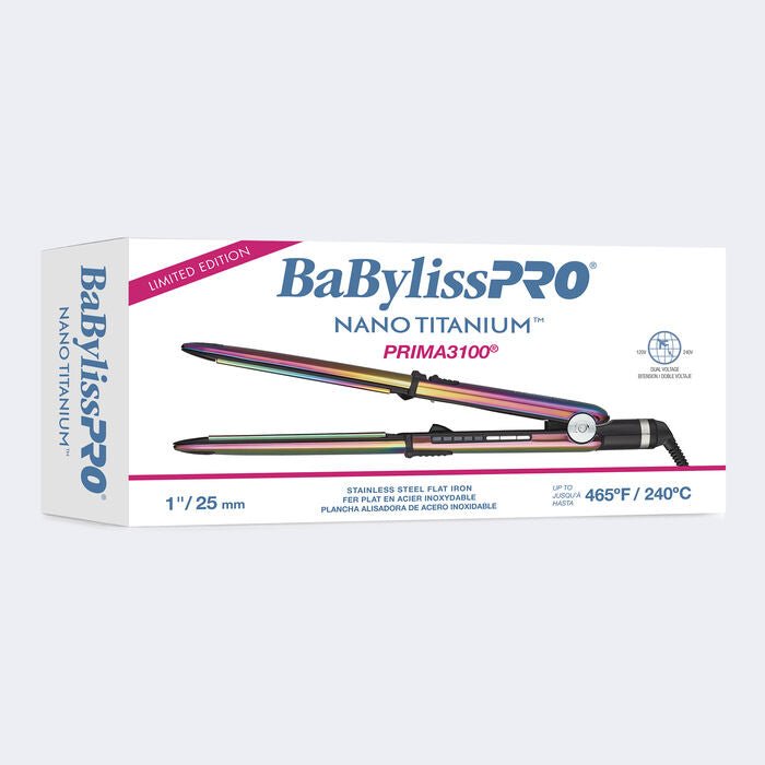 BaBylissPRO Iridescent Nano Titanium Prima3000 1 - 1/4" Flat Iron - VIP Extensions