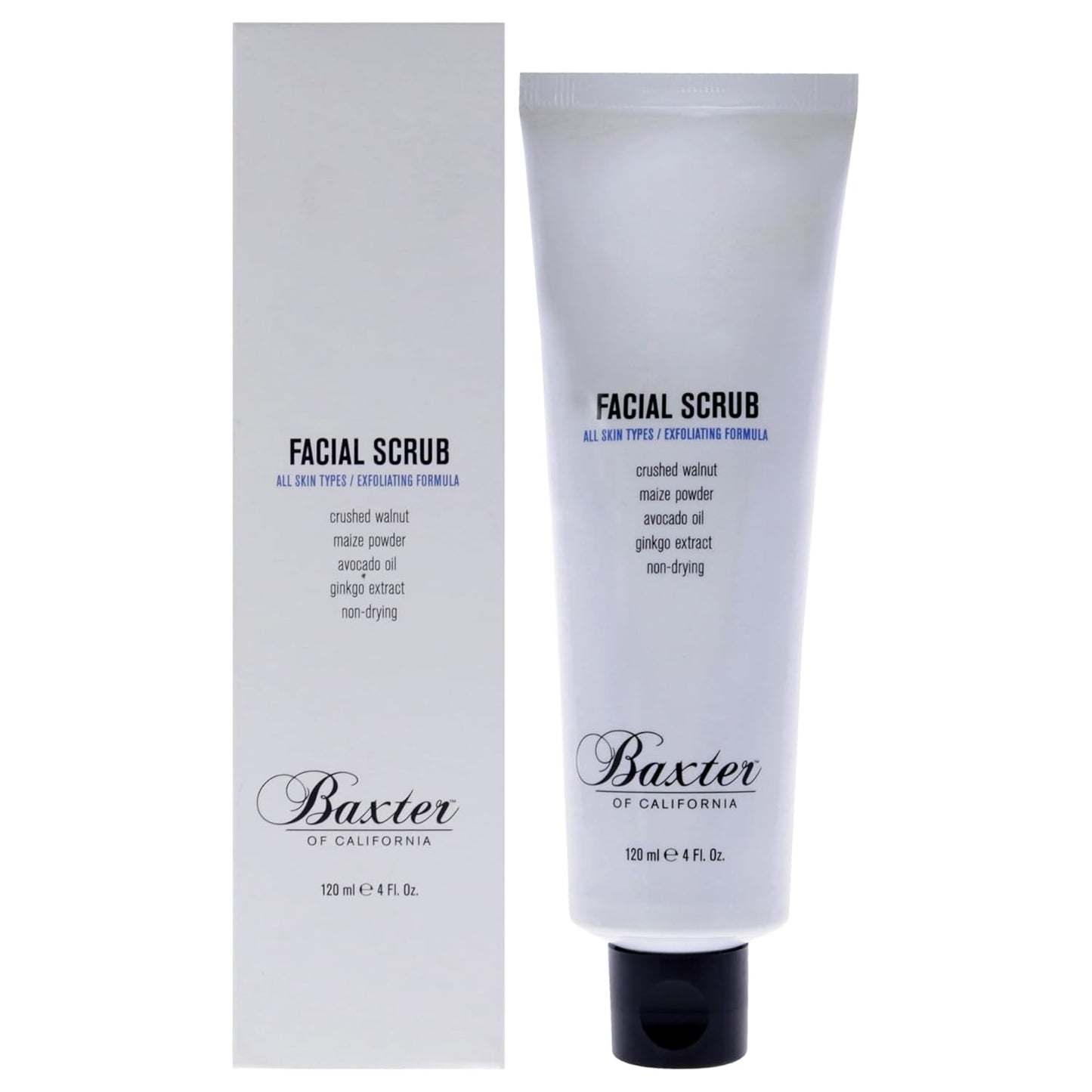 Baxter of California Exfoliating Facial Scrub for Men | Non - Drying with Walnut and Avocado Oil | All Skin Types | 4 Fl - VIP Extensions