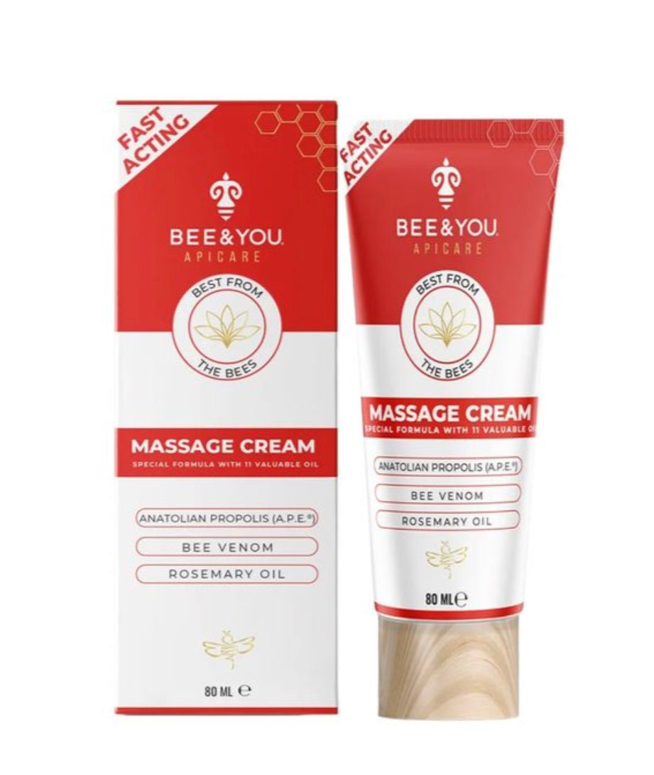 Bee and You Massage Cream – Propolis, Bee Venom & 11 Herbal Oils – Soothing Body & Foot Massage – Spa - Like Relaxation – Clean Formula - 2.7 Fl Oz - VIP Extensions