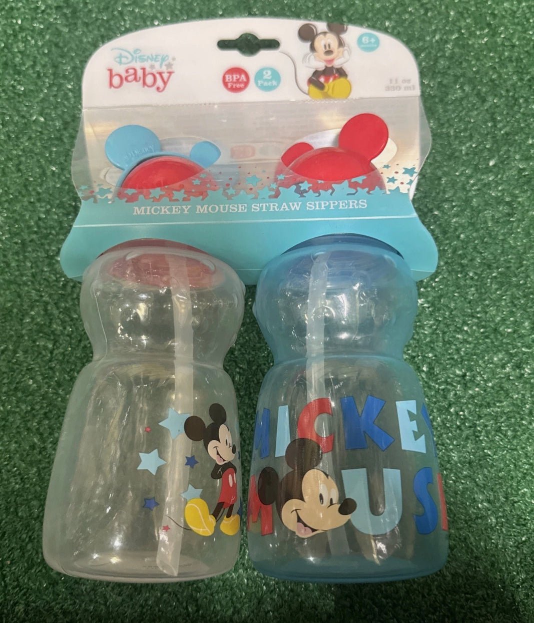 Disney Mickey Mouse Baby Boys 11 oz. Straw Sipper Cups - Aqua/Multi - VIP Extensions