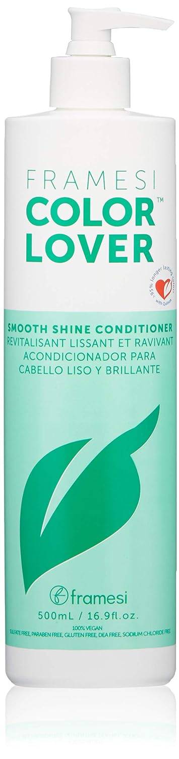 Framesi Color Lover Smooth Shine Conditioner, Sulfate Free Conditioner with Coconut Oil and Quinoa, Color Treated Hair - VIP Extensions
