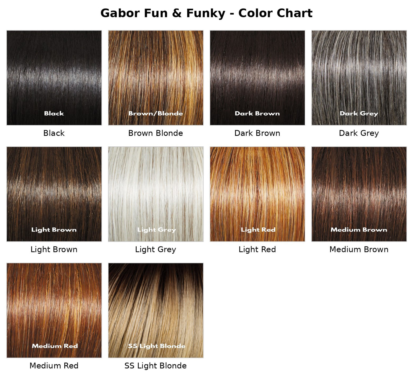 Gabor Fun & Funky Wig - color chart