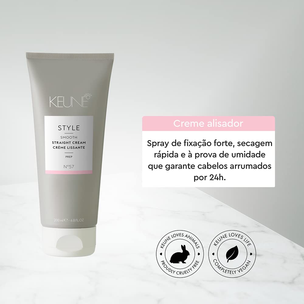 Keune Style Straight Cream, Heat - Activated & Anti - Frizz Cream for Smooth Hair, 6.8 Fl Oz - VIP Extensions
