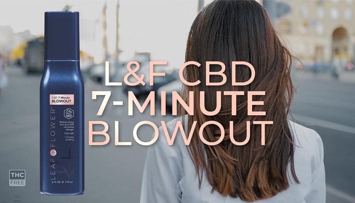 Leaf & Flower CBD 7 Minute Blowout Blow Dry Spray 6 oz / 175ml NEW Heat Protection - VIP Extensions