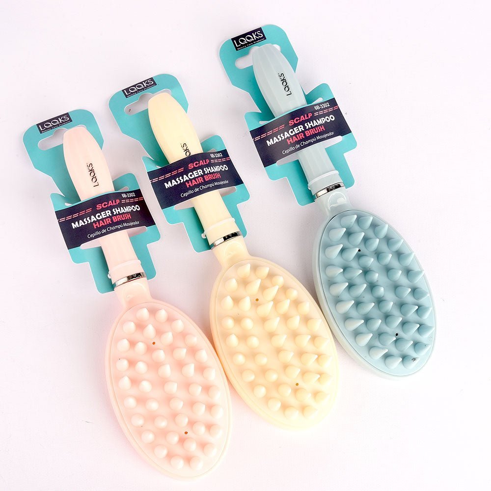 LQQKS SCALP MASSAGER SHAMPOO BRUSH W/ HANDLE (1pc) - VIP Extensions