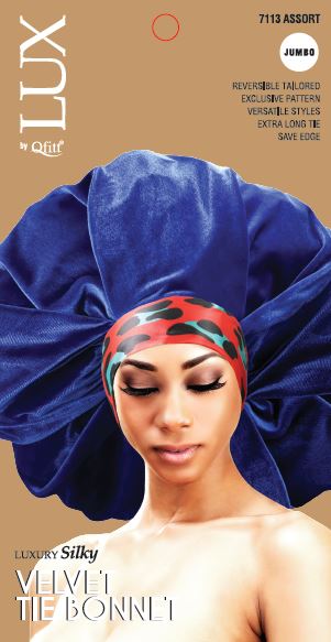 LUX VELVET TIE BONNET JUMBO (7113) - VIP Extensions
