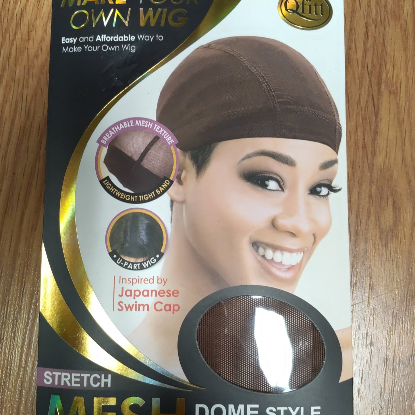 Make your Own Wig Mesh Stretch Dome Style Wig Cap 5112 Brown Qfitt - VIP Extensions