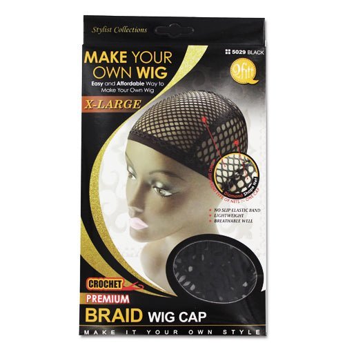 Make Your Own Wig Premium Crochet braid Wig cap X - large 5029 Black - VIP Extensions