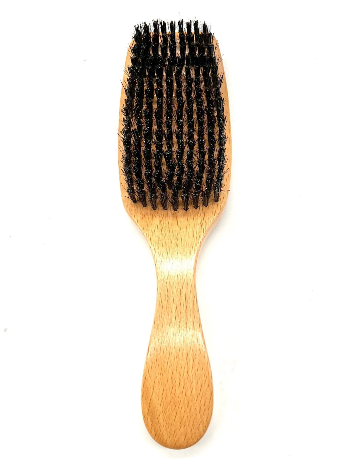 MEN'S WOOD GROOMING WAVE BRUSH MEDIUM HARD NATURAL 3PC PVC - VIP Extensions