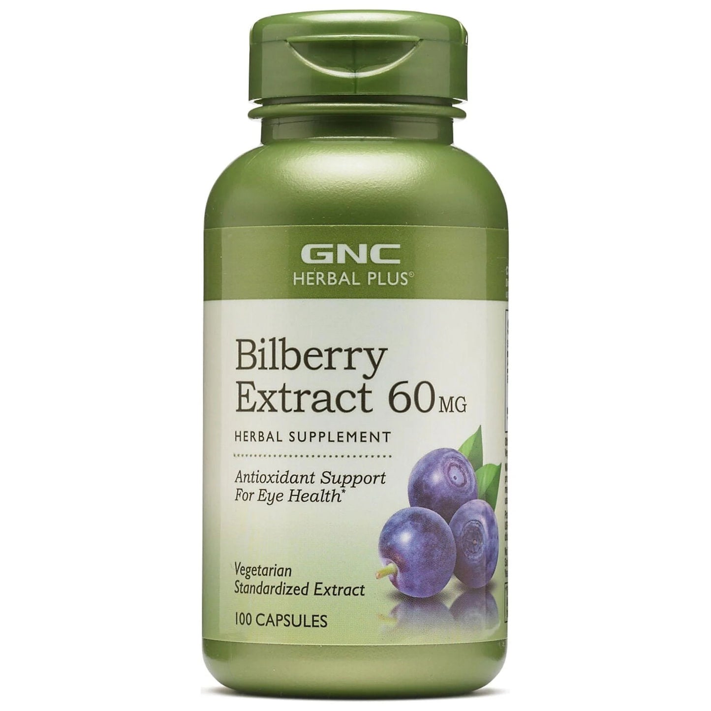 GNC Herbal Plus Bilberry Extract 60mg, 100 Capsules