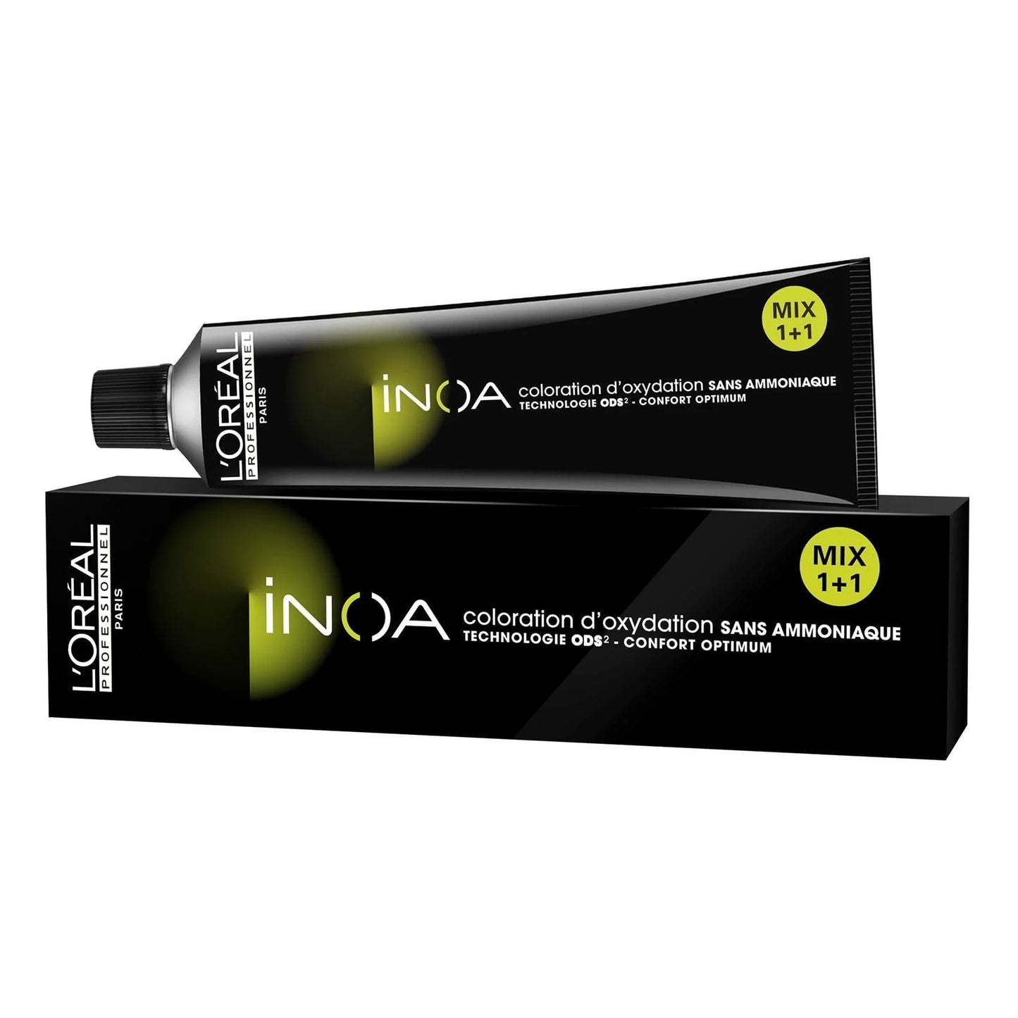 L'Oreal Professionnel INOA 1/1N Black - Ammonia-Free Permanent Color, 2.1 oz