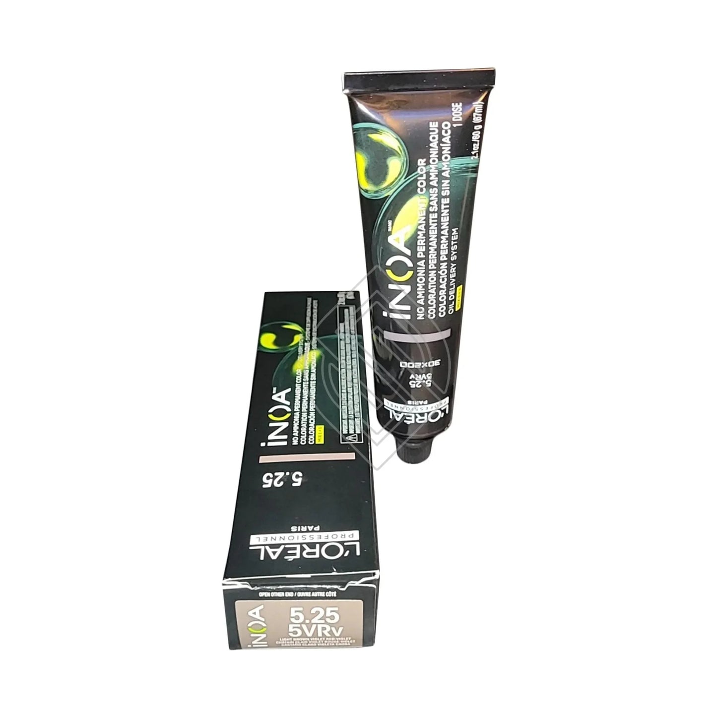 L'Oreal Professionnel INOA 5.25 (5VRv) Light Brown Violet Red Violet - Ammonia-Free Permanent Color, 2.1 oz