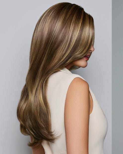 Raquel Welch Sheer Luxury Collection, Feature Length Long Layered Wig with Feather Lite Fiber Luxlite Cap Ll, Average, RL6/8 Dark Chocolate - VIP Extensions