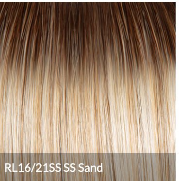 Raquel Welch Take A Bow Chin Length Layered Wig with Hand Tied Base by Hairuwear, Petite Average Cap, RL1621SS Shaded Sand - VIP Extensions