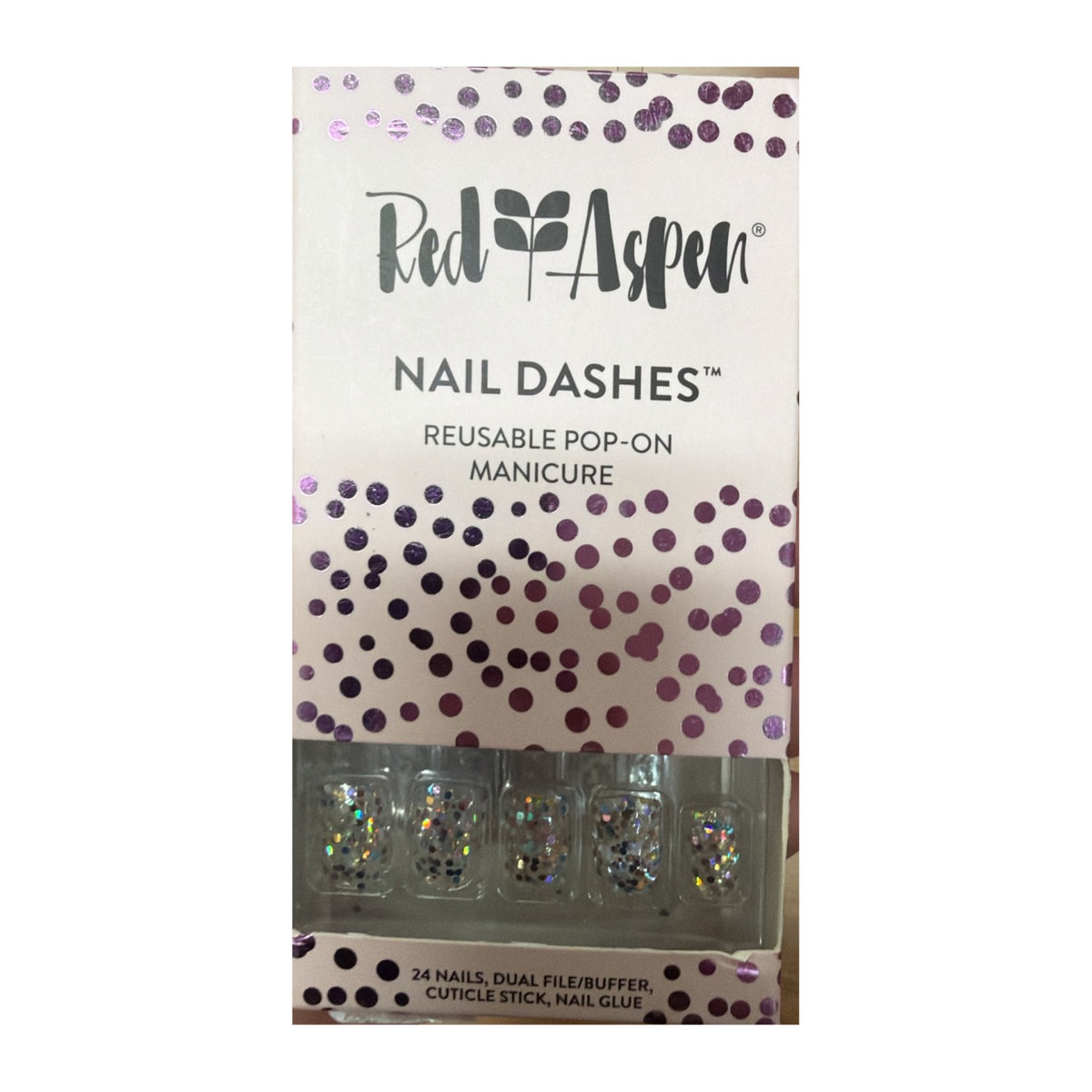 Red Aspen Nail Dashes Ring in the New Year Rachel box