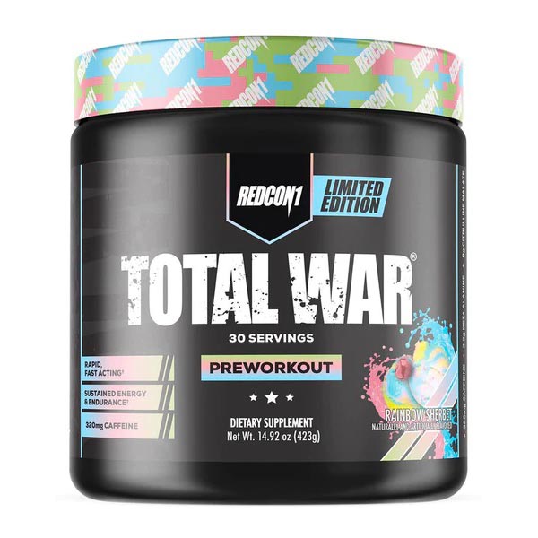 REDCON1 Total War pre-workout, Rainbow Sherbet, 30 servings
