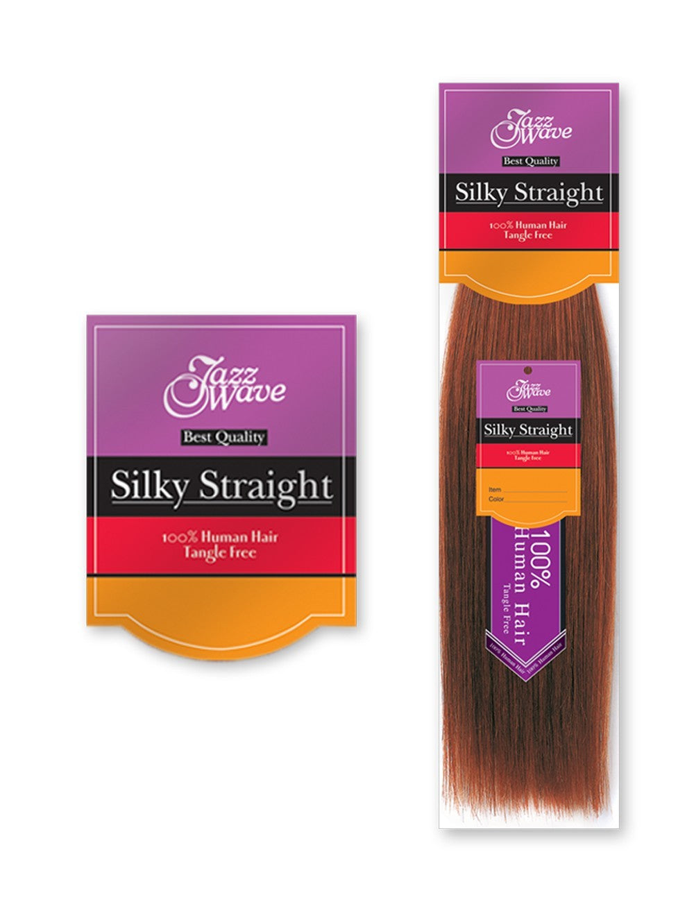 Jazz Wave Silky Straight 100% Human Hair Weave 10" — Pink