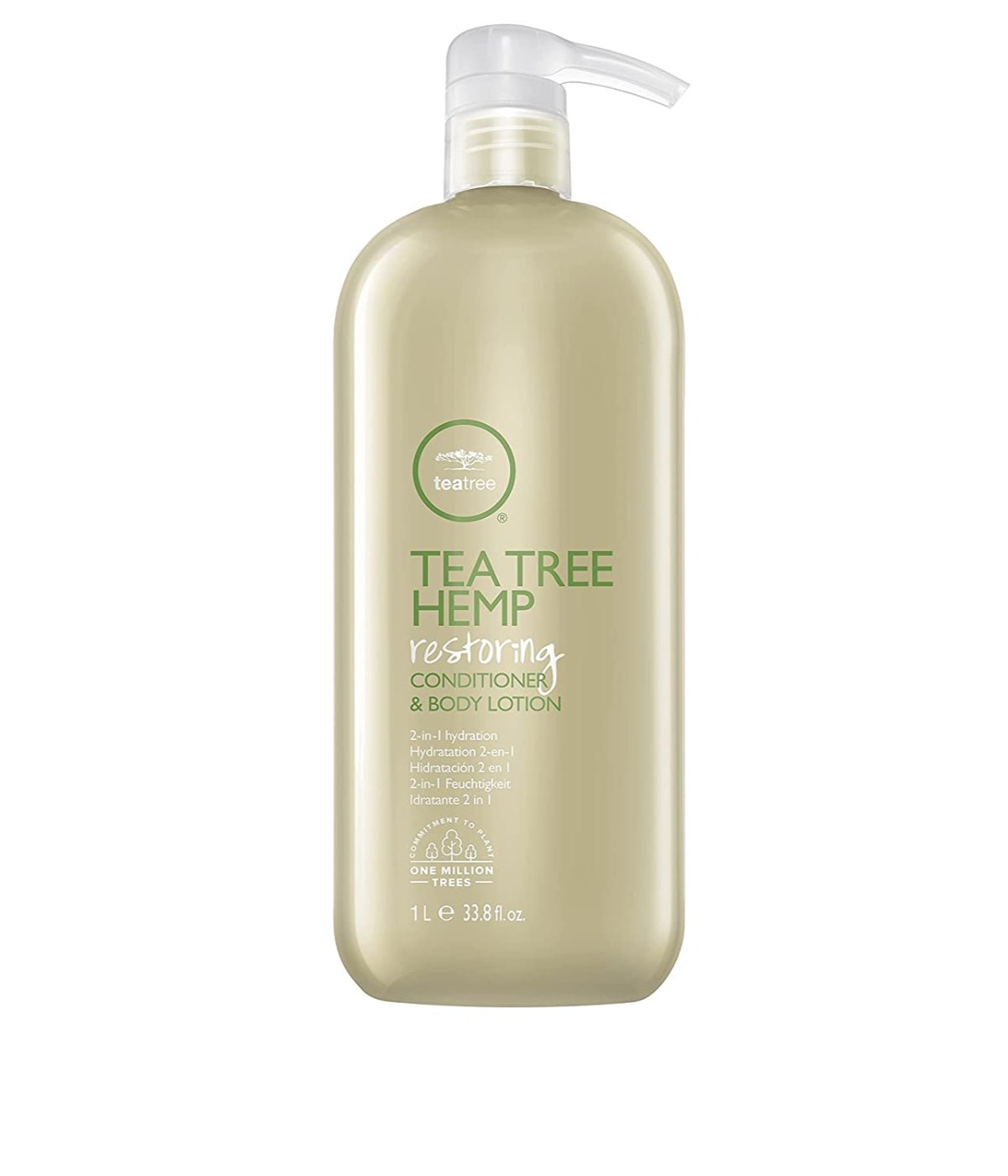 Tea Tree Hemp Restoring Conditioner & Body Lotion, 2-in-1 Hydration, For All Hair Types 33.8 Oz - VIP Extensions