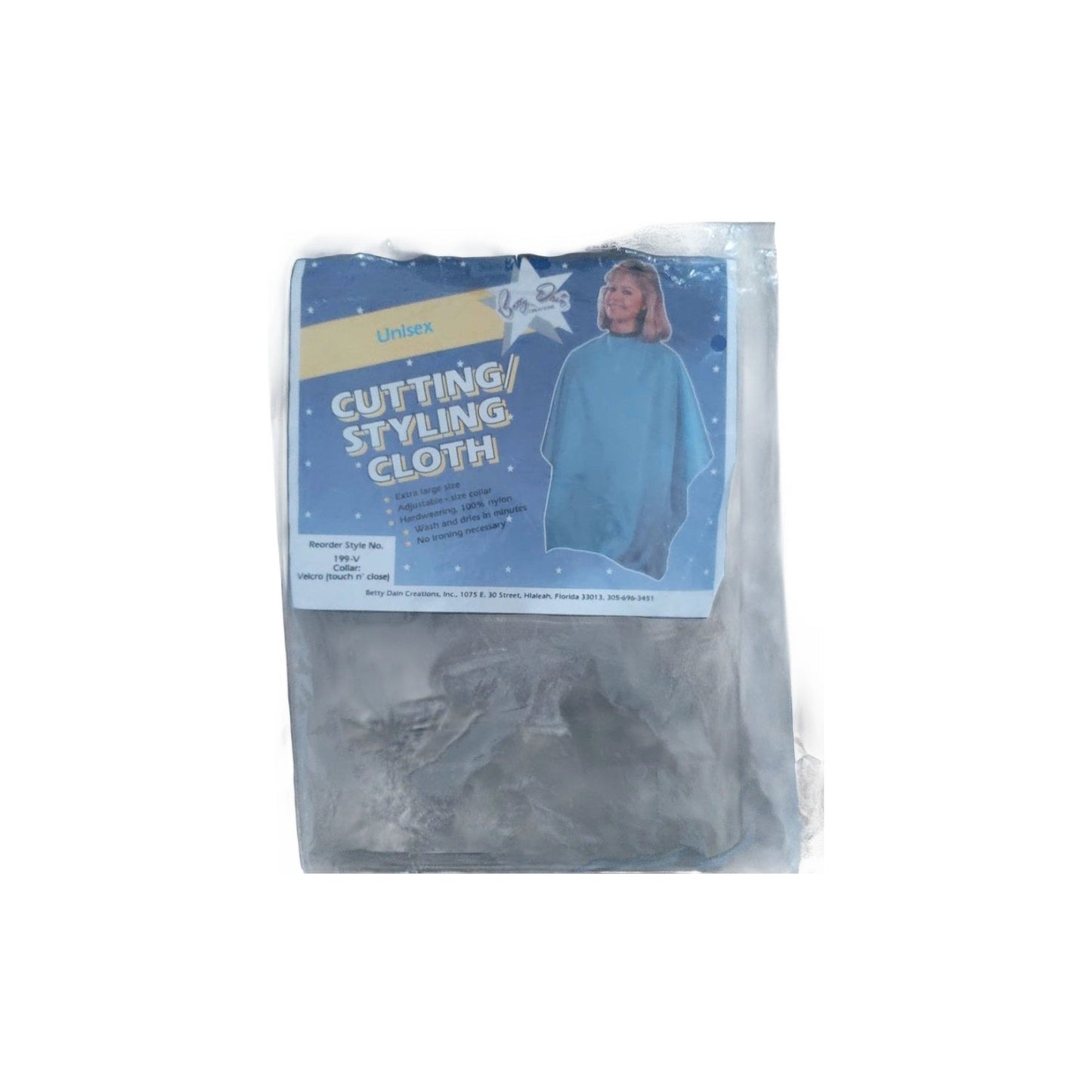 Vintage Betty Dain Creations Cutting Styling Cloth Cape XL Velcro Collar 100% Nylon NEW Black - VIP Extensions