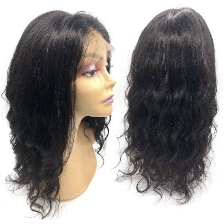 VIP - Full Lace Wig - 100% Human Hair Natural Black (180 density)Body Wave - VIP Extensions