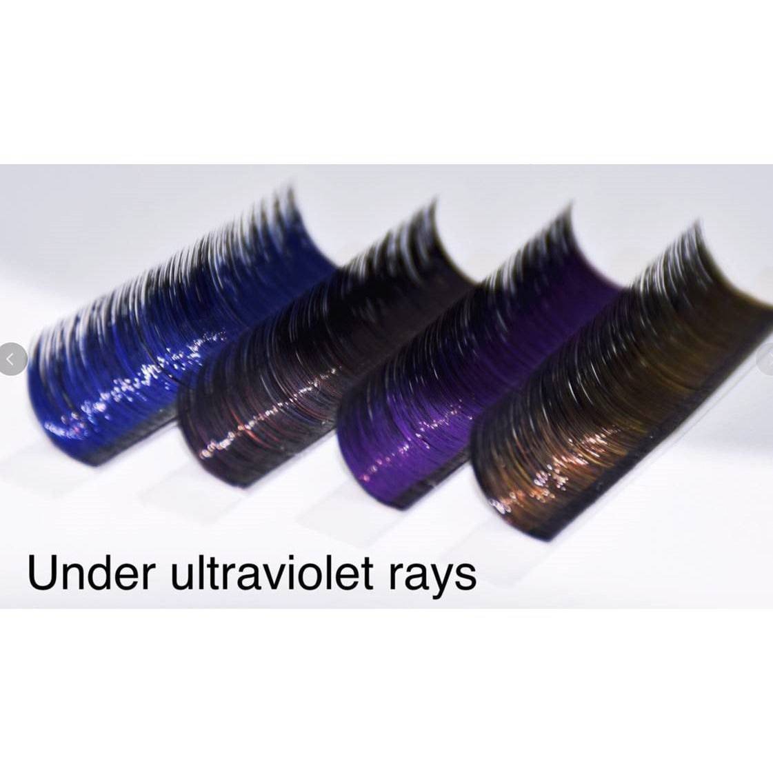 VIP - Metallic efect lashes - changing color under ultra violet rays - 12 lines Mix sizes - VIP Extensions