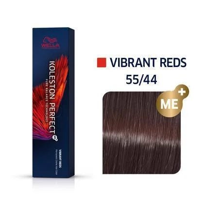 Wella Koleston Perfect Me+ Permanent Creme Hair Color 55/44 Intense Light Brown/ Red Red - VIP Extensions