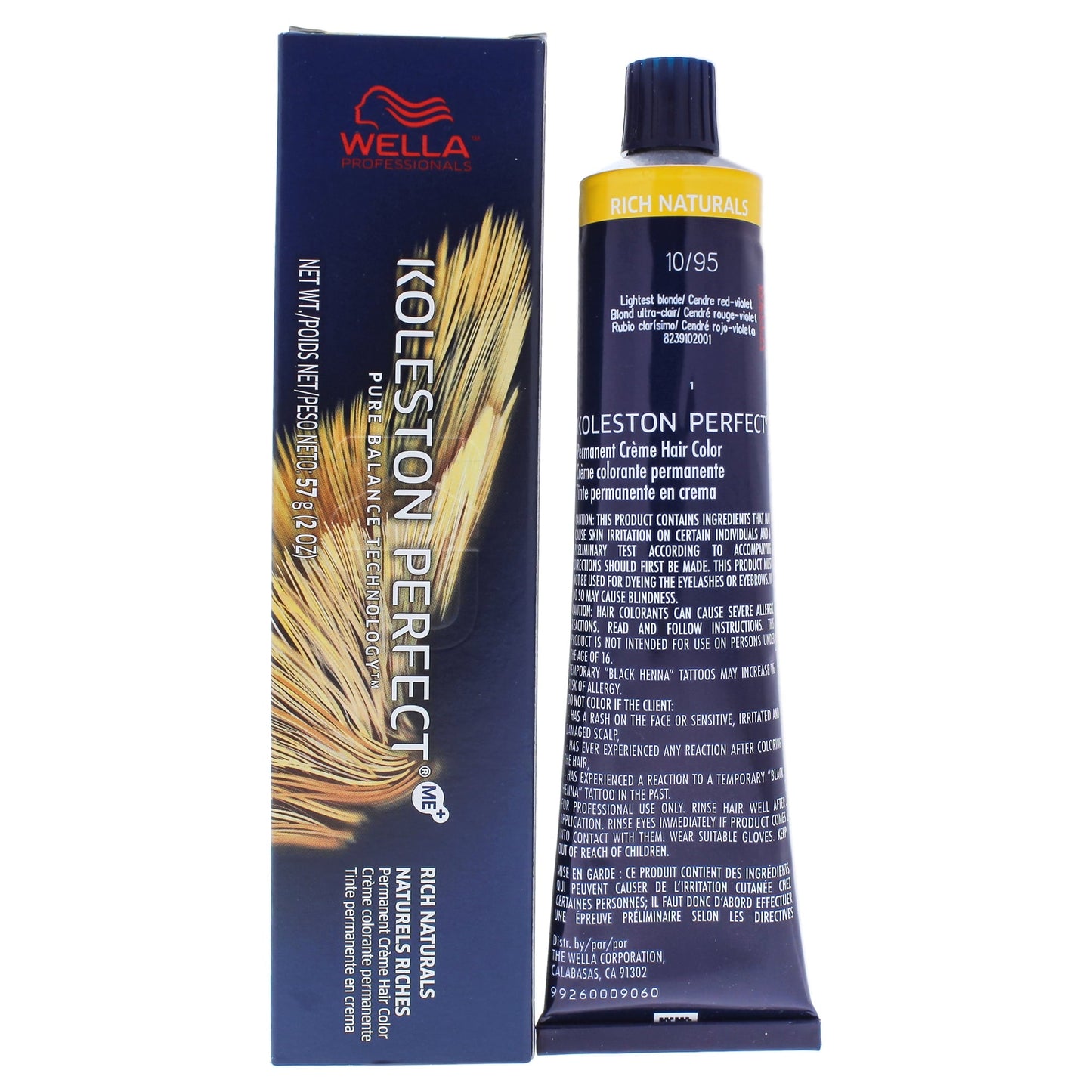 Wella Koleston Perfect Permanent Crème Hair Color - 10 95 Lightest Blonde-Cendre Red-Violet - VIP Extensions