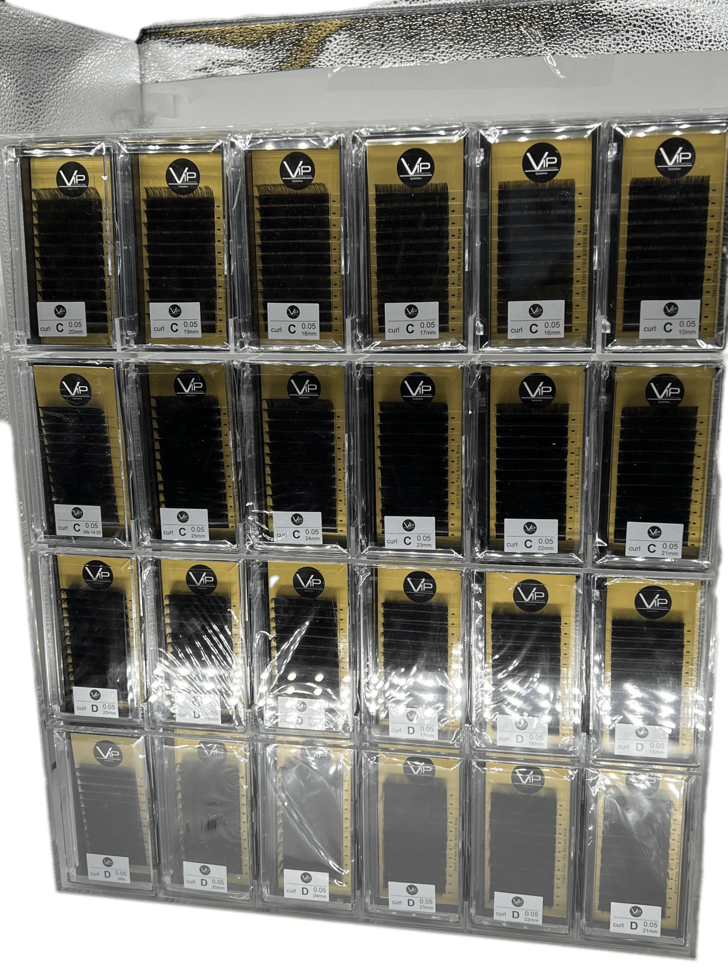 Display Eyelash Extensions, 24 slots / 96 pieces 2 OPTIONS - VIP Extensions
