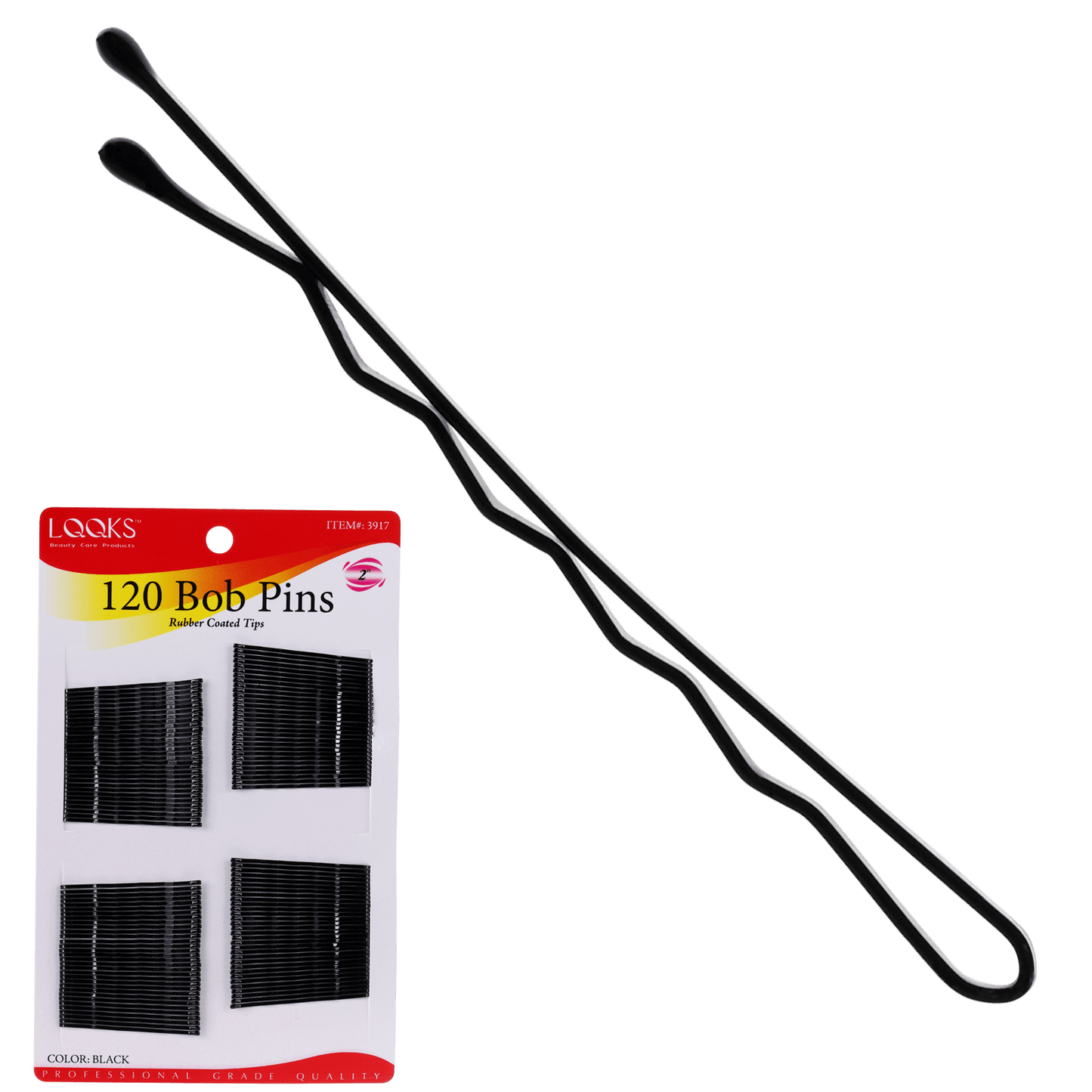 LQQKS 2'' Bob Pins Black 120 CT - VIP Extensions