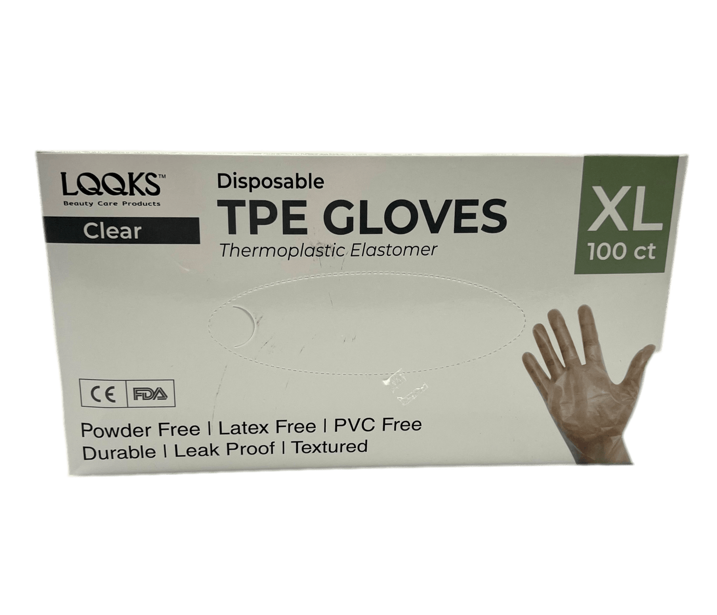 LQQS Disposable TPE Gloves CLEAR 100 CT - VIP Extensions