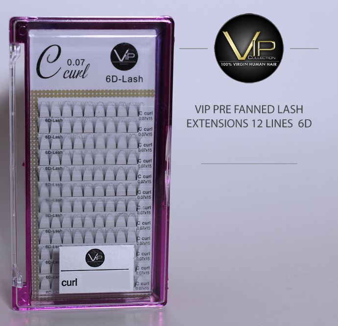 VIP Eyelashes - Pre Fanned Lash Extrensions 12 Lines  6D curl