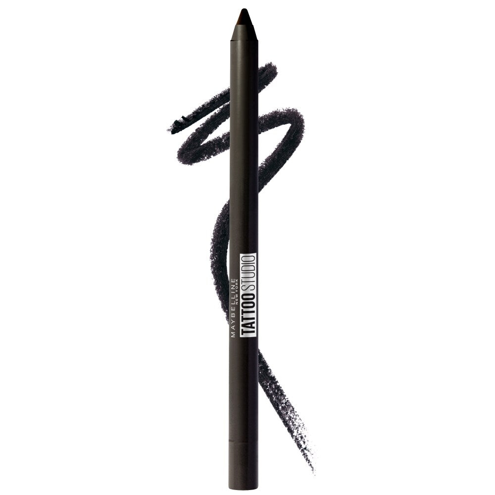 Maybelline TattooStudio Sharpenable Gel Pencil Eyeliner 900 Deep Onyx with swatch