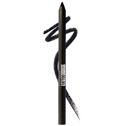 Maybelline TattooStudio Sharpenable Gel Pencil Eyeliner 900 Deep Onyx with swatch