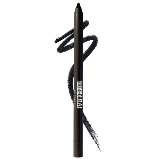 Maybelline TattooStudio Sharpenable Gel Pencil Eyeliner 900 Deep Onyx with swatch