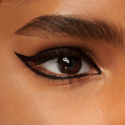 Winged eyeliner look with Maybelline TattooStudio Deep Onyx