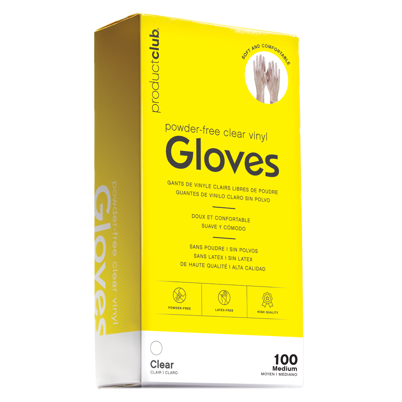 Product Club Powder-Free Clear Vinyl Gloves X-Large 100 ct