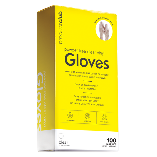 Product Club Powder-Free Clear Vinyl Gloves X-Large 100 ct