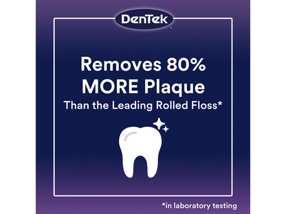 DenTek Cross Flosser removes 80% more plaque than leading rolled floss