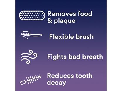 DenTek Easy Brush removes food and plaque, fights bad breath, reduces tooth decay