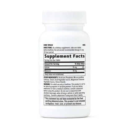 GNC Melatonin 10 mg - Supplement Facts panel