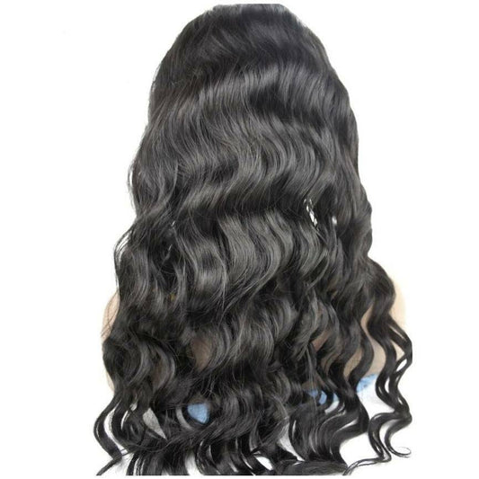 VIP - Full Lace Wig - 100% Human Hair Natural Black (180 density)Body Wave - VIP Extensions