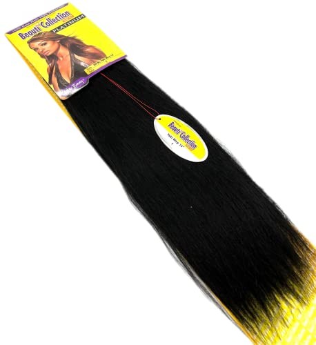 Beauti Collection Human Hair Weave -Yaki Weave 14" #1 Black