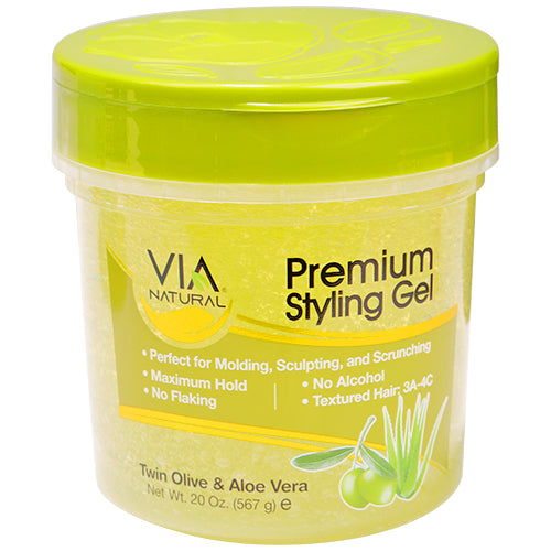 VIA Premium Styling Gel Twin Olive Oil and Aloe 8oz - VIP Extensions