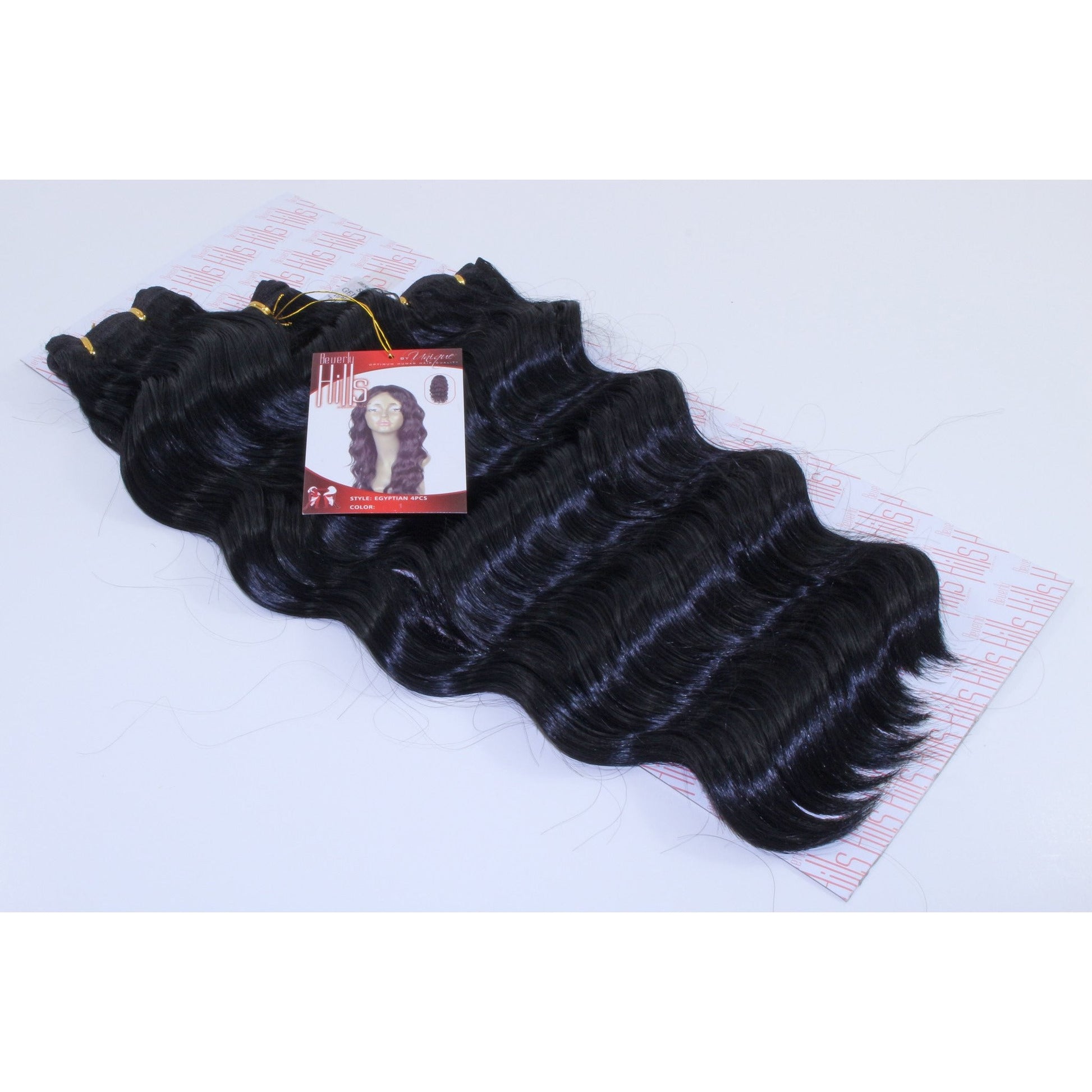 Beverly Hills Collection Egyptian hair weave, 4-piece pack (14 in, 14 in, 16 in, 18 in), colour 1 Jet Black