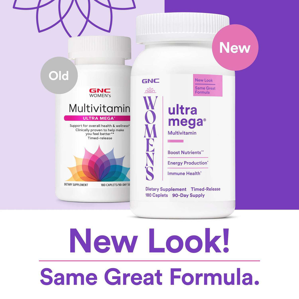 GNC Women's Ultra Mega - old and new packaging