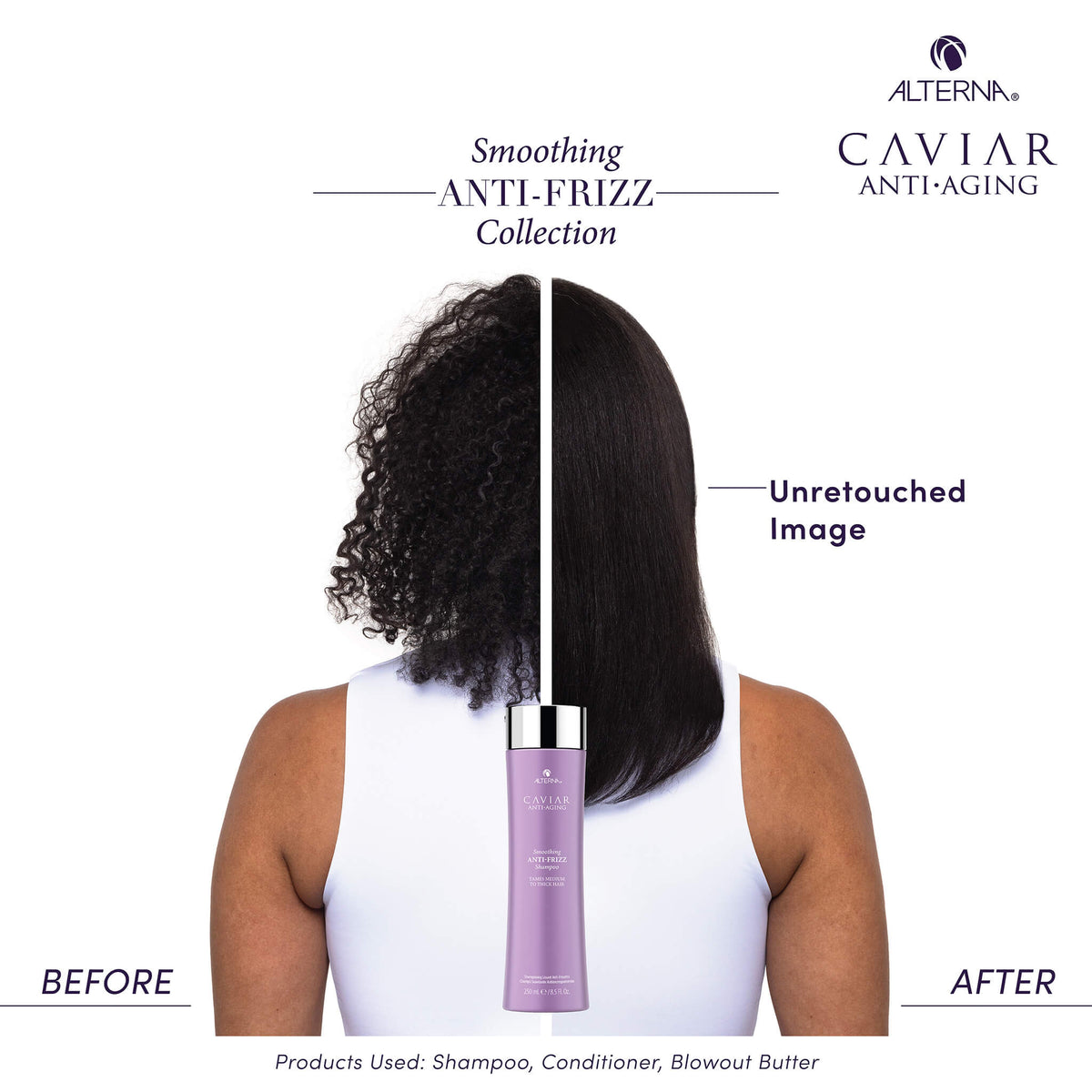 Alterna Caviar Anti-Frizz Shampoo before and after results